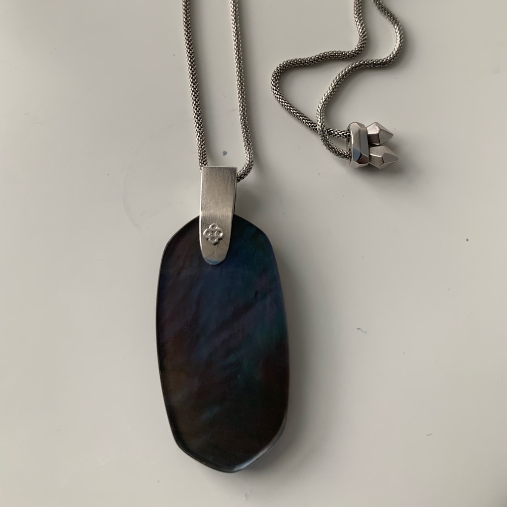 Kendra Scott Inez Necklace Silver Mother of Pearl